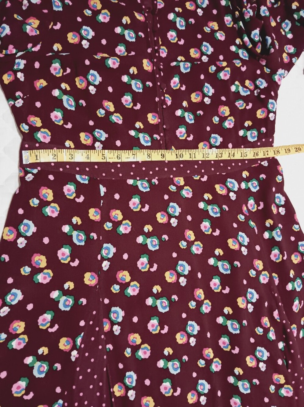 BODEN Women's Floral Burgundy Button-Front Dress Size 12 - Picture 12 of 16